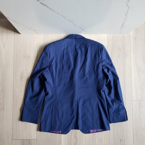 English Laundry 2Pc Suit Men’s 42R 35W Navy Blue 2-Piece Modern Fit Blazer Pants - Picture 3 of 14